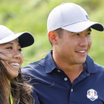 Collin Morikawa wird schon lange von seiner Kat begleitet, hier beim Ryder Cup 2021. (Foto: Getty)