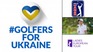 Die PGA Tour, Ladies European Tour und viele Spieler, u.a. Martin Kaymer unterstützen die Hilfsaktion #golfersforukraine. (Fotos: Facebook/Getty)
