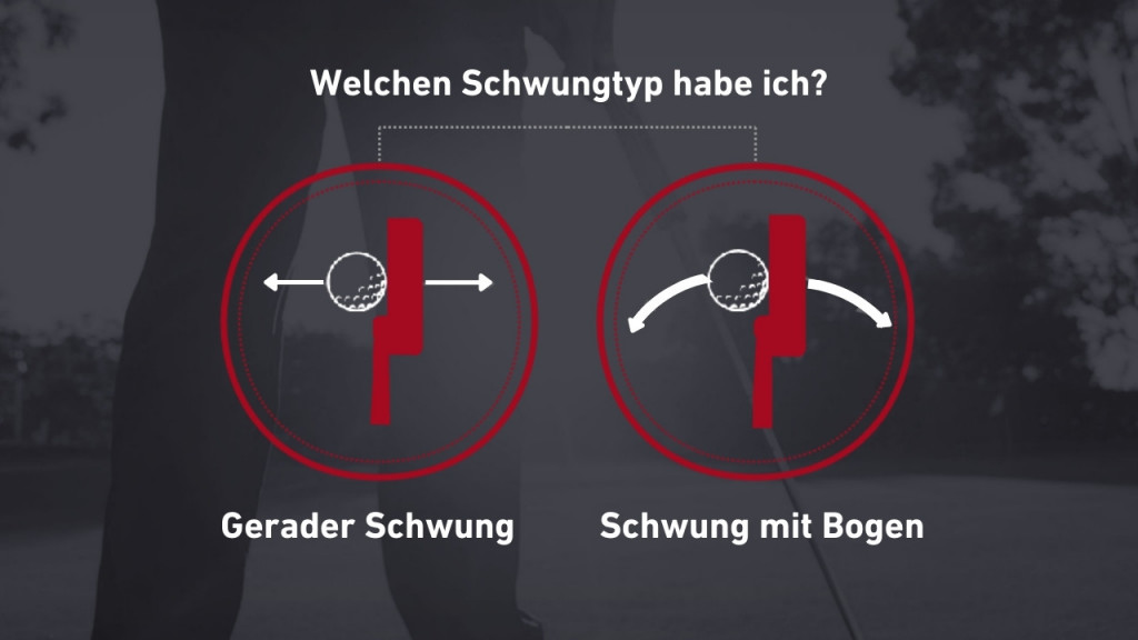 Die wenigsten Golfer haben einen 100% geraden Putt-Schwung, sodass auch minimale Bögen in die Kategorie "gerade" fallen. Rechts ist ein Beispiel für einen sehr starke bogenförmige Putt-Bewegung. (Foto: Odyssey und Golf Post)