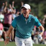 Rory McIlroy hatte am Finaltag des US Masters 2022 sichtlich Spaß und krönte seine Runde mit einem Hole-Out auf der 18 aus dem Bunker. (Foto: Getty)