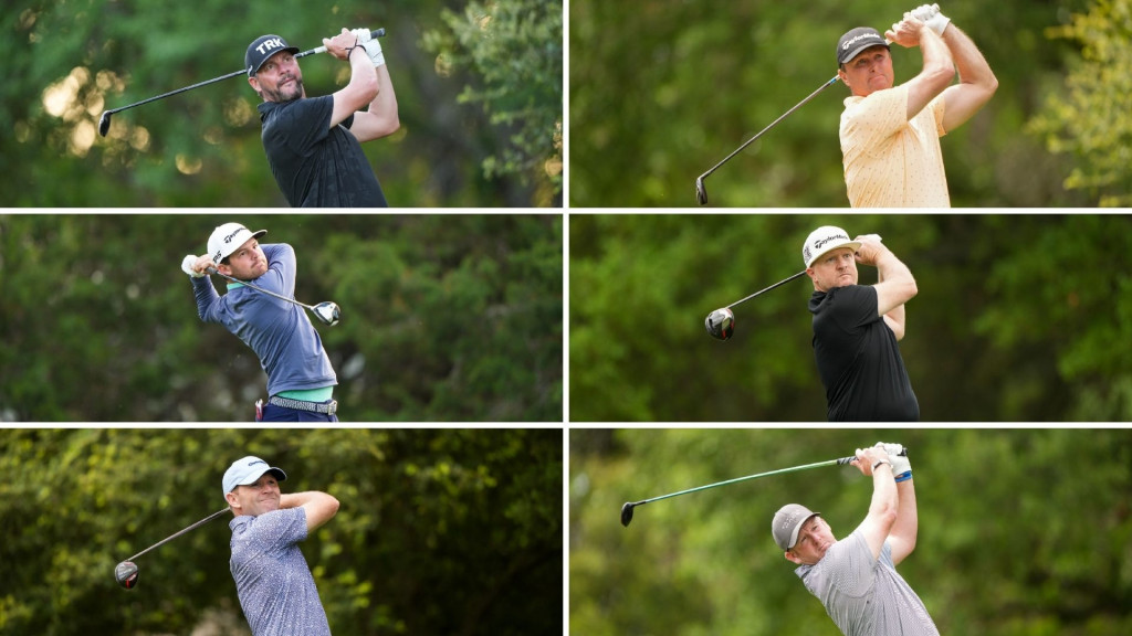 Von oben links nach unten links: Michael Block, Tyler Collet und Tim Feenstra sowie von oben rechts nach unten rechts Sean McCarty, Ryan Vermeer und Shwan Warren. (Foto: TaylorMade)