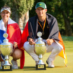 Tim Wiedemeyer (Junior Team Germany) und die Französin Nastasia Nadaud freuen sich bei der Germany Boys & Girls Open über ihre Siege. (Foto: DGV)