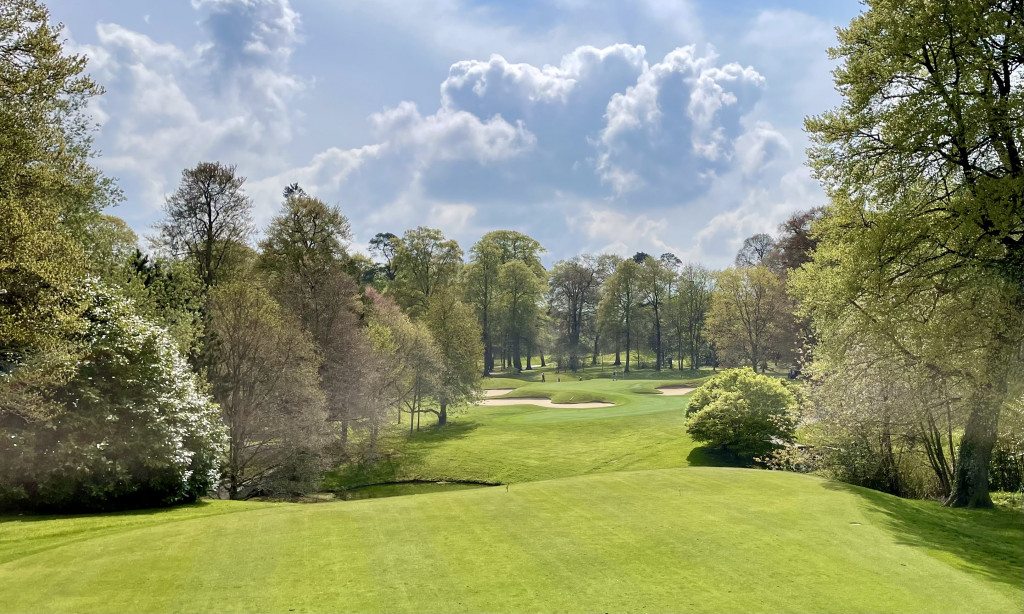 Loch 13 von Mount Juliet: Blind auf die Kuppe und dann übers Wasser an die Fahne. (Foto: Michael F. Basche)