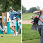 Ex-Teamkollegen Thomas Müller und Claudio Pizarro albern rum und Olympiasieger Johannes Lochner hat ebenfalls sichtlich Spaß beim Pro-Am der BMW International Open 2022.