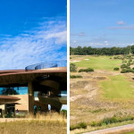 (Fotos Jürgen Linnenbürger: BERNARDUS GOLF Clubhaus und Blick von der Aussichtsterrasse auf Tee 1)