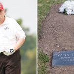 Donald Trump spielt im eigenen Golf Club, in dem auch seine Ex-Frau begraben wurde. (Foto: Getty & Twitter/@SCWatt)