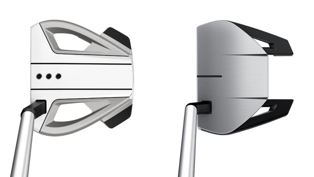 Links ein typischer Spider, rechts der aktuelle TaylorMade Spider GT Putter. (Foto: TaylorMade)