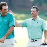 Scottie Scheffler (links) und Rory McIlroy bei der Tour Championship der PGA Tour. (Foto: Getty)