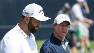 Jon Rahm und Rory McIlroy sind sich vor der DP World Tour Championship nicht einig. (Foto: Getty)