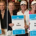 Aline Krauter, Isi Gabsa und Polly Mack (v.l.n.r.) freuen sich mit LPGA Tour Commissioner Mollie Marcoux Samaan über ihre Tourkarten. (Fotos: getty)