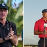 Greg Norman (li.) und Tiger Woods (re.). (Foto: Getty)