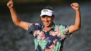 Marcel Siem jubelt nach dem Gewinn der Indian Open, seinem fünften Sieg auf der European Tour bzw. DP World Tour. (Foto: Getty)