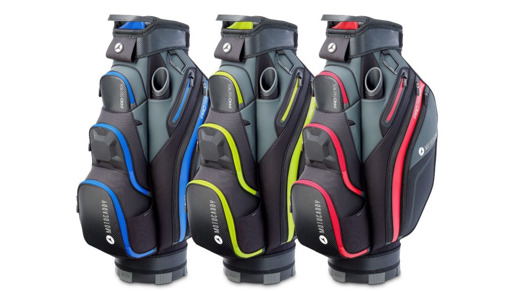 Die Motocaddy Pro-Serie in Blau, Limone und Rot. (Foto: Motocaddy)