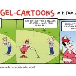 Golfregel-Cartoon: Sind selbststehende Putter erlaubt? (Bild: Yves C. Ton-That und Michael Weinhaus)