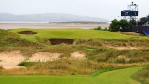 Das neugestaltete 17. Loch im Royal Liverpool Golf Club vor der British Open 2023. (Foto: Getty)