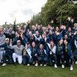 Die Damen und Herren des Golf Club St. Leon-Rot feiern die Titel im Final Four, dem Finale der Deutschen Golf Liga. (Foto: DGV/Stefan Heigl)