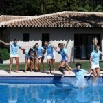 Den Gewinn des Junior Solheim cups feierte das Team Europa mit einer Poolparty. (Quelle: Instagram @pingjrsolheimcupeurope)