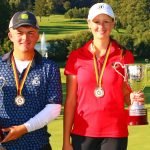 Nina Hölzenbein (Mainzer GC) und Paul Höfer (GC St. Leon-Rot) sind die neuen Deutschen Meister der AK 18. (DGV/stebl)