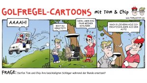 Die Golfregeln zu beschädigtem Equipment mit Tom & Chip. (Bild: Yves C. Ton-That und Michael Weinhaus)