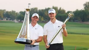 Nicolai Hojgaard und Rory McIlroy sind die Spielers des Wochenendes auf der DP World Tour in Dubai. (Foto: Getty)