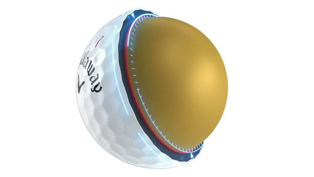 Der Querschnitt des 4-Piece Callaway Chrome Tour Golfballs. (Foto: Callaway)
