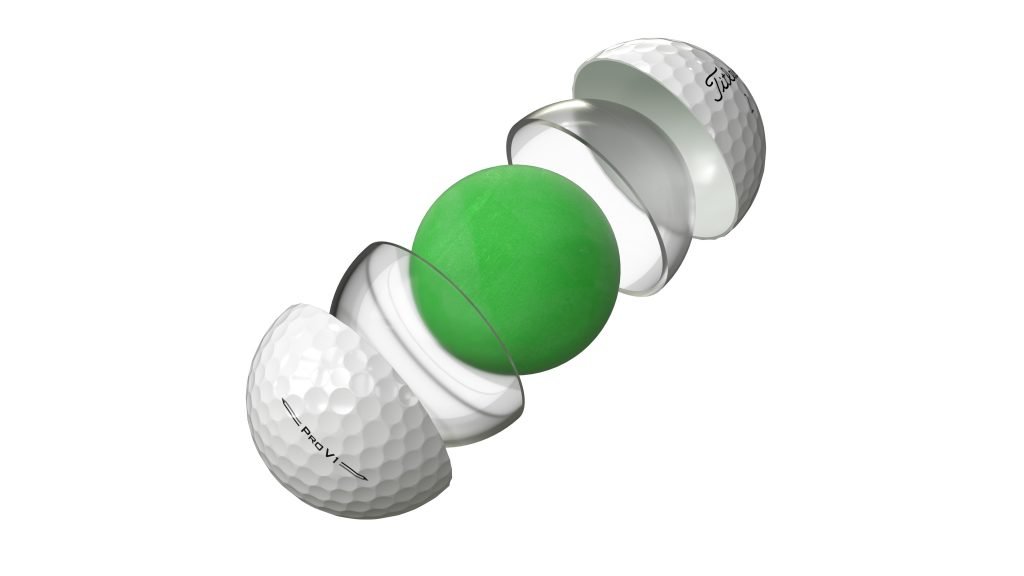 Der Querschnitt des Titleist Pro V1 Golfballs. (Foto: Titleist)
