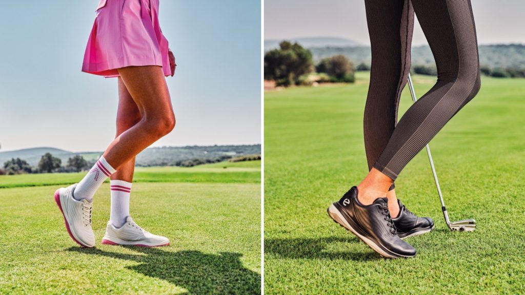 Das Damen-Modell der Ecco Golf LT1 Golfschuhe in aufregenden Farb-Kombinationen. (Foto: Ecco Golf)