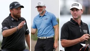 Die Führungsspitze aus Shane Lawry, David Skinns und Austin Eckroat nach der dritten Runde des Cognizant Classic. (Fotos: Getty)