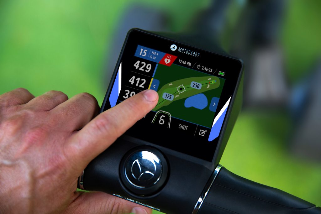 Das Bedienfeld des M5 GPS von Motocaddy. (Foto: Motocaddy)