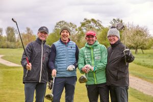 Dr. Heinrich Kostyra, Thomas Pisan, Ricco Groß und Thomas Stein hatten jede Menge Spaß auf dem Platz. (Foto: Quellness & Golf Resort/Pedagrafie)