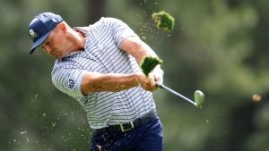 Bryson DeChambeau führt nach der ersten Runde des US Masters 2024. Allerdings wurde das Turnier wegen einbrechender Dunkelheit unterbrochen. (Foto: Getty)