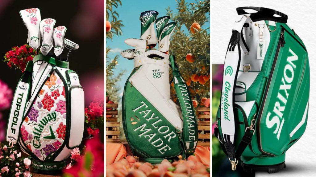 Die Staff Bags zum US Masters 2024. (Foto: Instagram/ @callawaygolfeu/@taylormadegolf/@srixongolf)