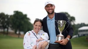 Mit seiner jungen Familie: Scottie Scheffler. (Foto: Getty)