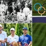 Die olympischen Golf-Teams der USA 1900 und 2024. (Fotos: linke Seite: twitter.com/golfdigest; rechts: Getty)