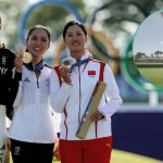 Eine Gemeinsamkeit haben Esther Henseleit, Lydia Ko und Lin Xiyu (v.l.n.r.) außer dem Medaillengewinn noch: Alle trugen Schuhe der Marke Ecco. (Foto: Getty)