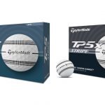 Die neuen TaylorMade TP5 und TP5x Stripe-Golfbälle mit verbesserter Ausrichtungstechnologie und Tour-Performance. (Foto: TaylorMade)