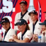 Solheim Cup 2024: Team USA bei der Pressekonferenz nach dem Sieg. (Foto: Getty)
