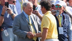 Jack Nicklaus und Rory McIlroy beim Memorial Tournament 2023. (Foto: Getty)