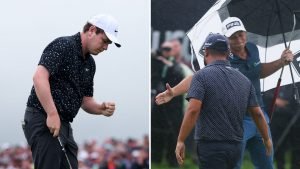 Trotz verpasster Titel-Ambitionen reagieren MacIntyre und Hovland sportlich bei der US Open 2025. (Fotos: Getty)