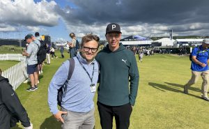 Matti Schmid im Gespräch mit Golf Post Gründer Matthias Gräf im Vorfeld von The Open in Royal Portrush (Foto: Golf Post)