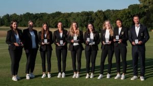 Die deutschen Frauen gewinnen 2025 bei der Team-Europameisterschaft in Frankreich die Bronzemedaille. (Foto: FFgolf/ Mathilde Mazars)