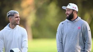 Carlos Alcaraz beim Pro-Am der Open de Espana mit Jon Rahm. (Foto: Getty)