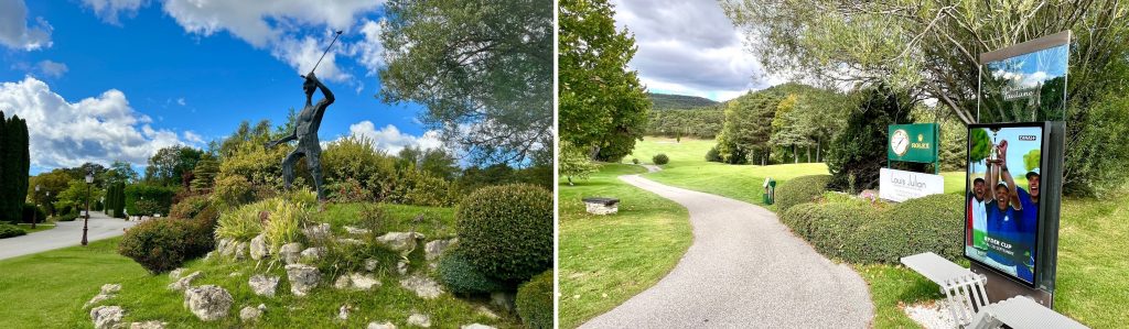 Begrüßung im Club und Loch Eins. (Fotos: Jürgen Linnenbürger)