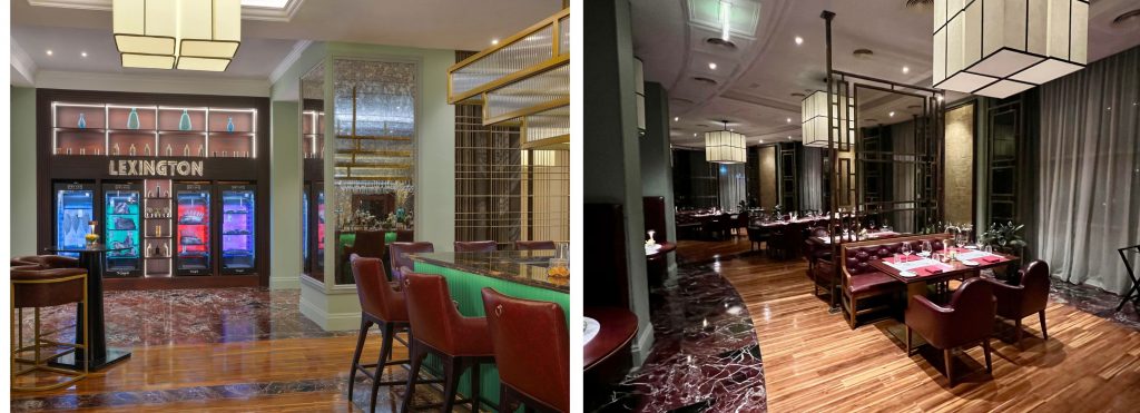 American Steakhouse-Atmosphäre im Lexington. (Fotos: Waldorf Astoria (links) und Jürgen Linnenbürger)