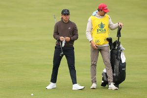 Garrick Higgo verpasste den Cut bei der PGA Championship 2026 nach einer Zwei-Schlag-Strafe um nur einen Schlag.(Photo by Michael Reaves/Getty Images)