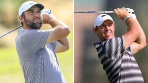 Rory McIlroy und Scottie Scheffler haben Shinnecock Hills vor der US Open getestet. (Fotos: Getty)