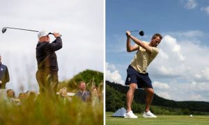 Harry Kane spielte mit Donald Trump bereits Golf. (Fotos: Getty)