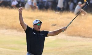 Ryan Fox in Ekstase nach seinem Siegputt bei der British Open 2026 (Foto: Getty)